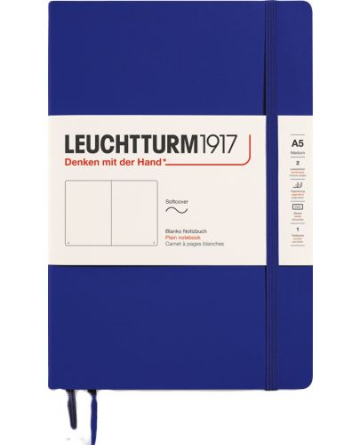 Тефтер Leuchtturm1917 New Colours - А5, бели страници, Ink, меки корици - 1