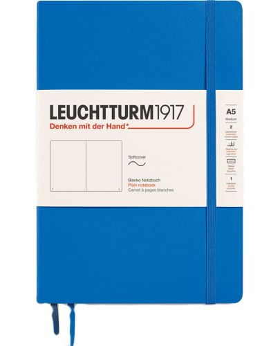 Тефтер Leuchtturm1917 New Colours - А5, бели страници, Sky - 1
