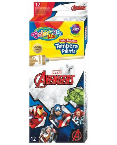 Темперни бои Colorino - Marvel Avengers, 12 цвята, 12 ml - 1