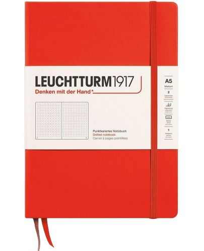 Тефтер Leuchtturm1917 New Colours - А5, страници на точки, Lobster, твърди корици - 1