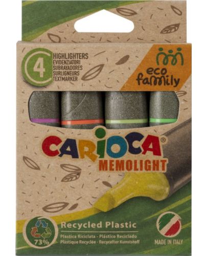 Текст маркери Carioca EcoFamily - Memolight, 4 цвята - 1