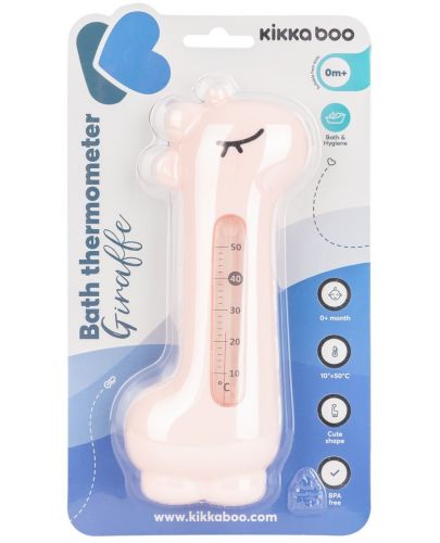 Термометър за баня Kikka Boo - Жирафче, розов - 3