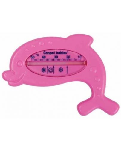 Термометър за баня Canpol - Делфин, розов - 1