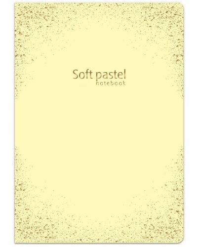 Тетрадка Lastva Soft Pastel - А5, 52 листа, широки редове, с 2 полета, асортимент - 2