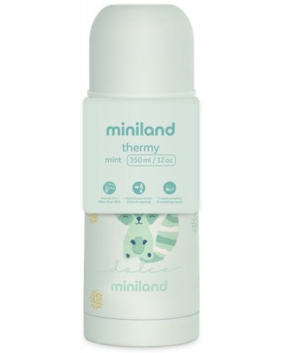 Термос с меко покритие Miniland - 350 ml, Mint - 3