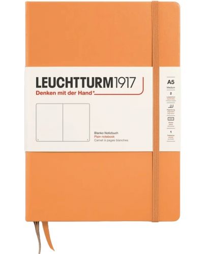 Тефтер Leuchtturm1917 New Colours - А5, с бели страници, Apricot, твърди корици - 1