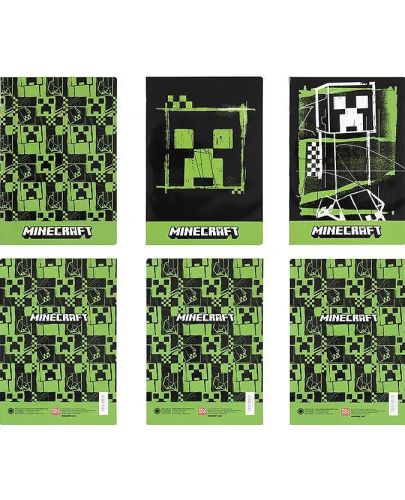 Тетрадка Panini Minecraft - Green, А4, 40 листа, широки редове, асортимент - 1