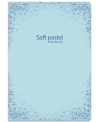 Тетрадка Lastva Soft Pastel - А5, 52 листа, широки редове, с 2 полета, асортимент - 4