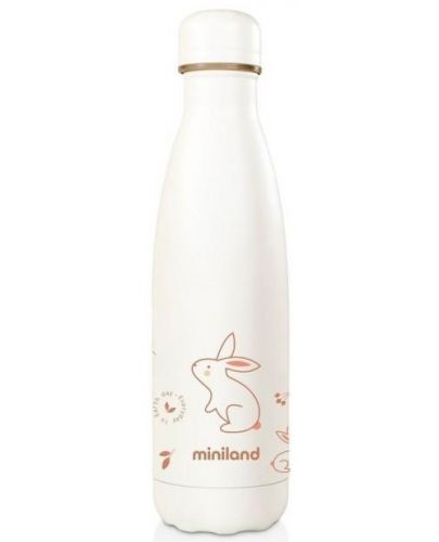 Термо бутилка с меко покритие Miniland - Natur, Зайче, 500 ml - 1
