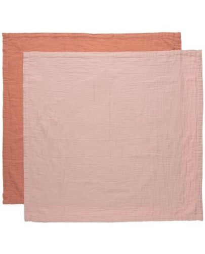 Тензухени пелени Bebe-Jou - Pure Cotton Pink, 70 х 70 cm, 2 броя - 1