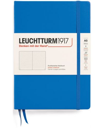 Тефтер Leuchtturm1917 New Colours - А5, страници на точки, Sky, твърди корици - 1