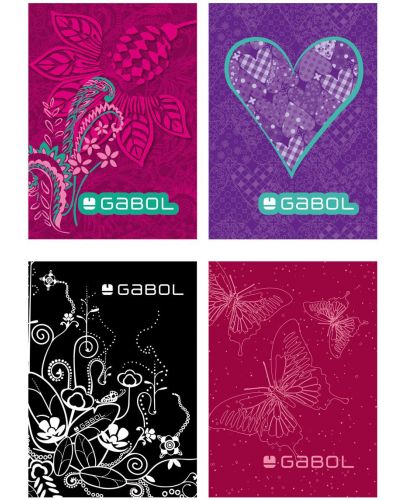 Тетрадка Gabol - Cool collection, A5, 40 листа, широки редове, за момичета, асортимент - 1