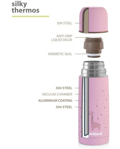 Термос с меко покритие Miniland - Розов, 350 ml - 2