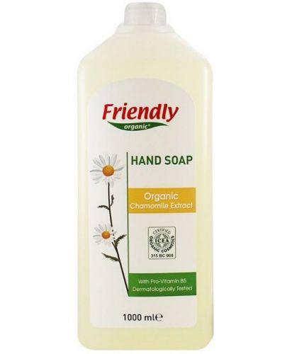 Течен сапун за ръце Friendly Organic  - С екстракт от лайка, 1 l  - 1