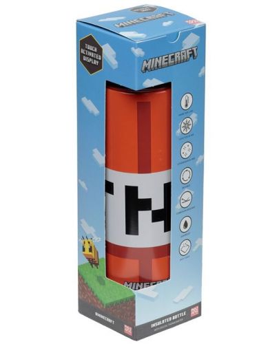 Термос с дигитален термометър Puckator - Minecraft TNT, 450 ml - 8