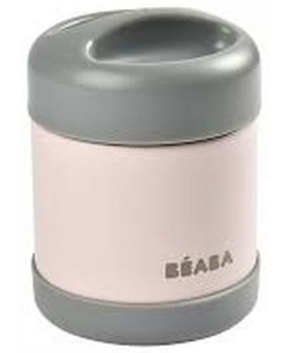 Термос за храна от неръждаема стомана Beaba, Dark mist/Light pink, 300 ml   - 1