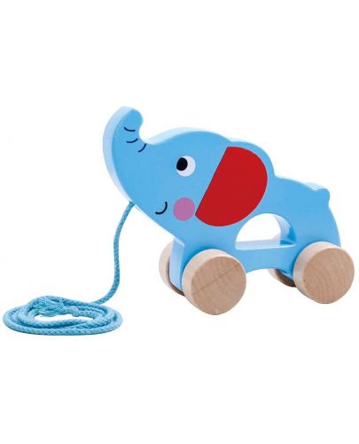 Дървена играчка за дърпане Tooky Toy - Elephant - 1