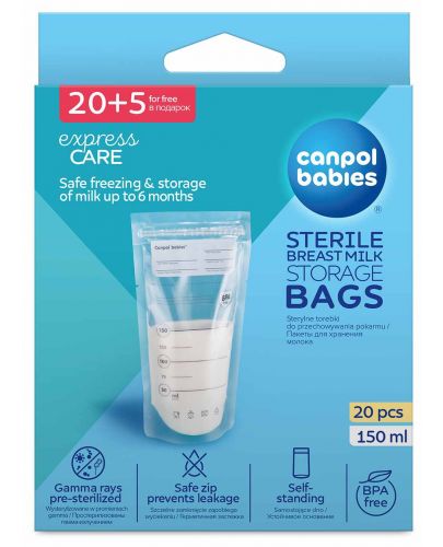 Торбички за съхранение на кърма Canpol, 20 броя - 1