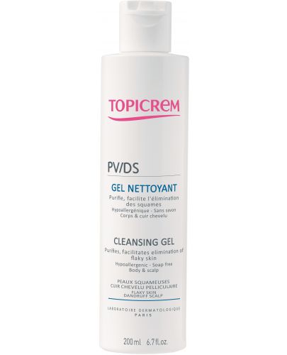 Topicrem PV/DS Почистващ гел за коса и тяло, 200 ml - 1