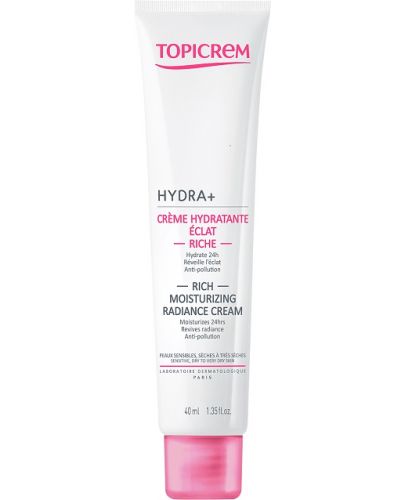 Topicrem Hydra+ Хидратиращ и подхранващ крем за лице Rich, 40 ml - 1