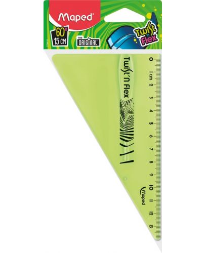 Триъгълник Maped Twist'n Flex - 15 cm, зелен - 1