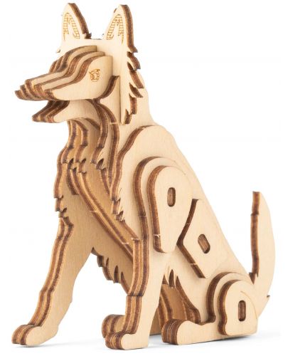 Триизмерен дървен пъзел Kikkerland - Куче - 1
