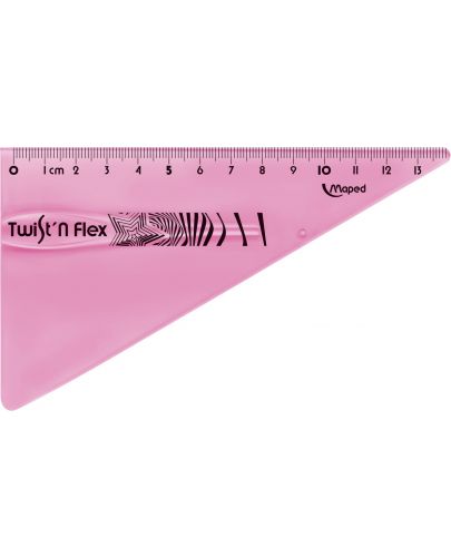 Триъгълник Maped Twist'n Flex - 15 cm, розов - 2