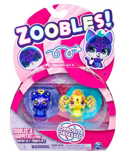 Трасформиращи се топчета Spin Master Zoobles - Лама и слон - 1