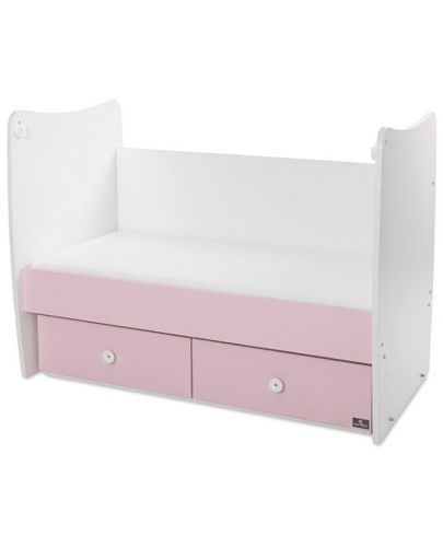 Трансформиращо се легло Lorelli - Matrix, 60 х 120 cm, бяло и розово - 4