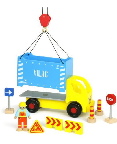 Дървена играчка Vilac - Камионче с аксесоари - 1