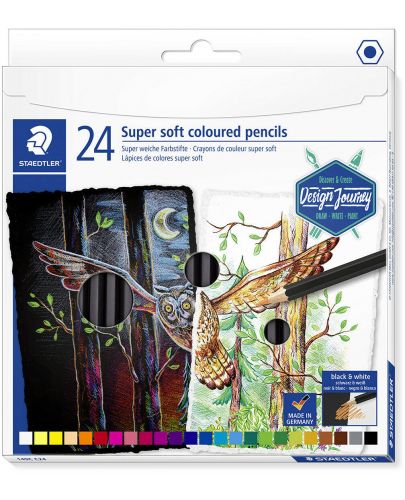 Цветни моливи Staedtler DJ - Super soft, 24 цвята - 1