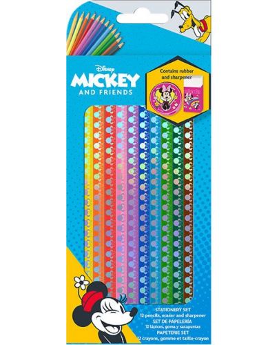 Цветни моливи Kids Licensing - Minnie Mouse, 12 цвята - 1