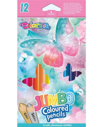Цветни моливи Colorino - Jumbo  Dreams, 12 цвята - 1