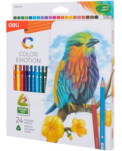 Цветни моливи Deli Color Emotion - EC00220, 24 цвята - 1