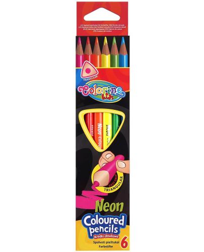 Цветни моливи Colorino Kids - 6 цвята, неон - 1