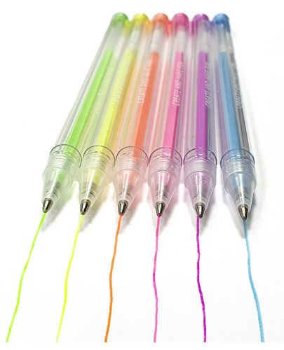 Цветни химикалки Kidea - 6 цвята, пастелни - 2
