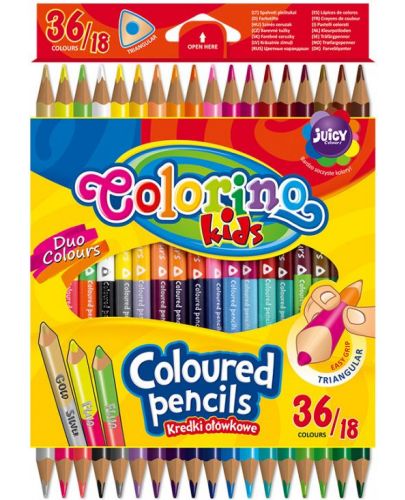 Цветни двувърхи моливи Colorino Kids  - 18 броя - 1