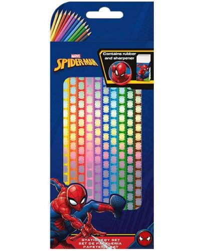 Цветни моливи Kids Licensing - Spiderman, 12 цвята - 1