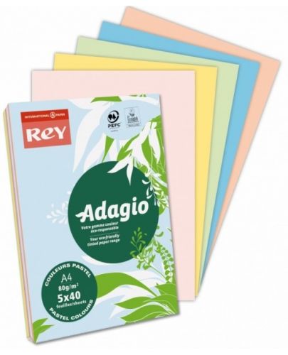 Цветна копирна хартия Rey Adagio - Микс 3 , А4, 80 g, 100 листа - 1