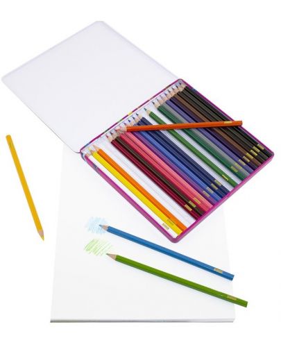Цветни моливи Sense, 24 броя в метална кутия - 1