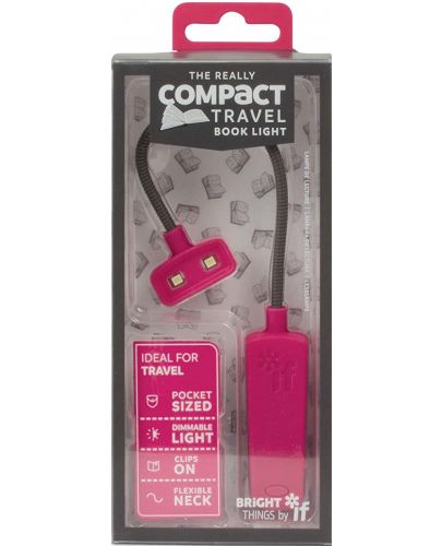 Цветна лампичка за книга IF - Compact, розова - 1