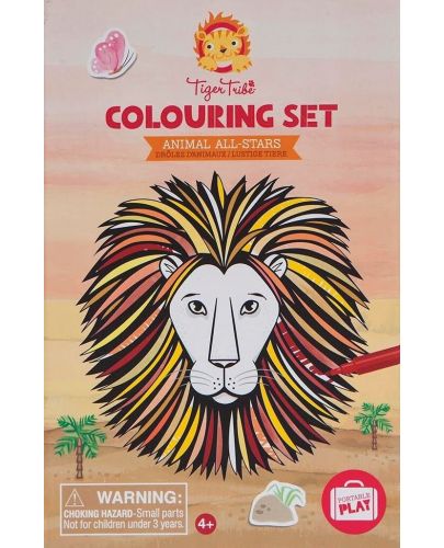 Творчески комплект за оцветяване Tiger Tribe - Царството на животните, със стикери - 1