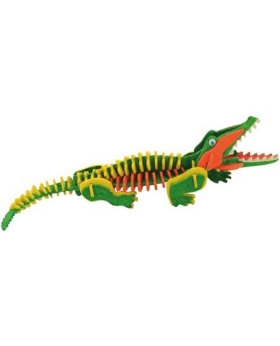 Творчески комплект Andreu Toys - Дървен 3D пъзел, Скелет на крокодил - 3