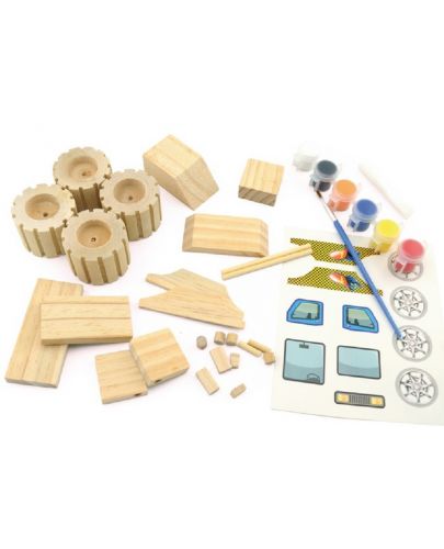 Творчески комплект Andreu toys - Дървен джип - 2