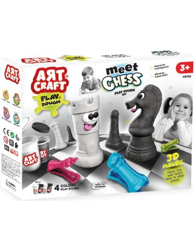 Творчески комплект Art Craft - Моделиране с пластилин, игра на шах, 400 g - 1