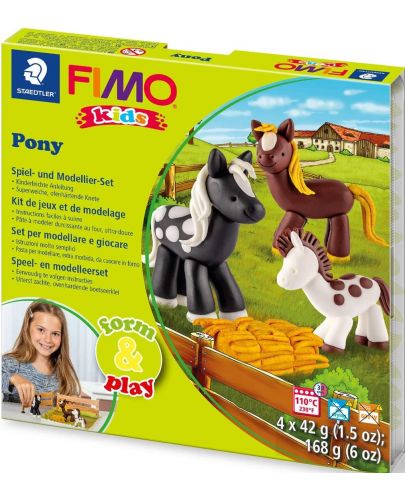 Творчески комплект Staedtler Fimo Kids - Направи си сам фигурки от глина, Pony - 1