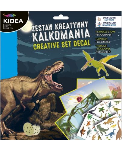 Творчески комплект с ваденки Kidea - Динозаври - 1