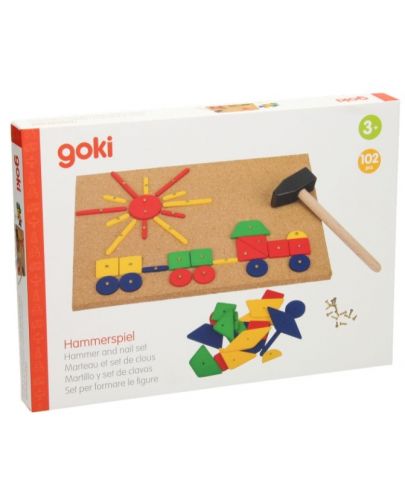 Творчески комплект Goki - Мозайка с чук и пирончета - 1