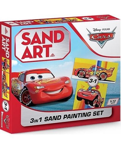 Творчески комплект с кинетичен пясък Red Castle - Sand Art, Cars 3 - 1