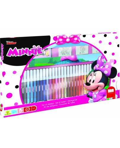 Творчески комплект Multiprint - Minnie Mouse, 3 печата и 36 флумастера - 1